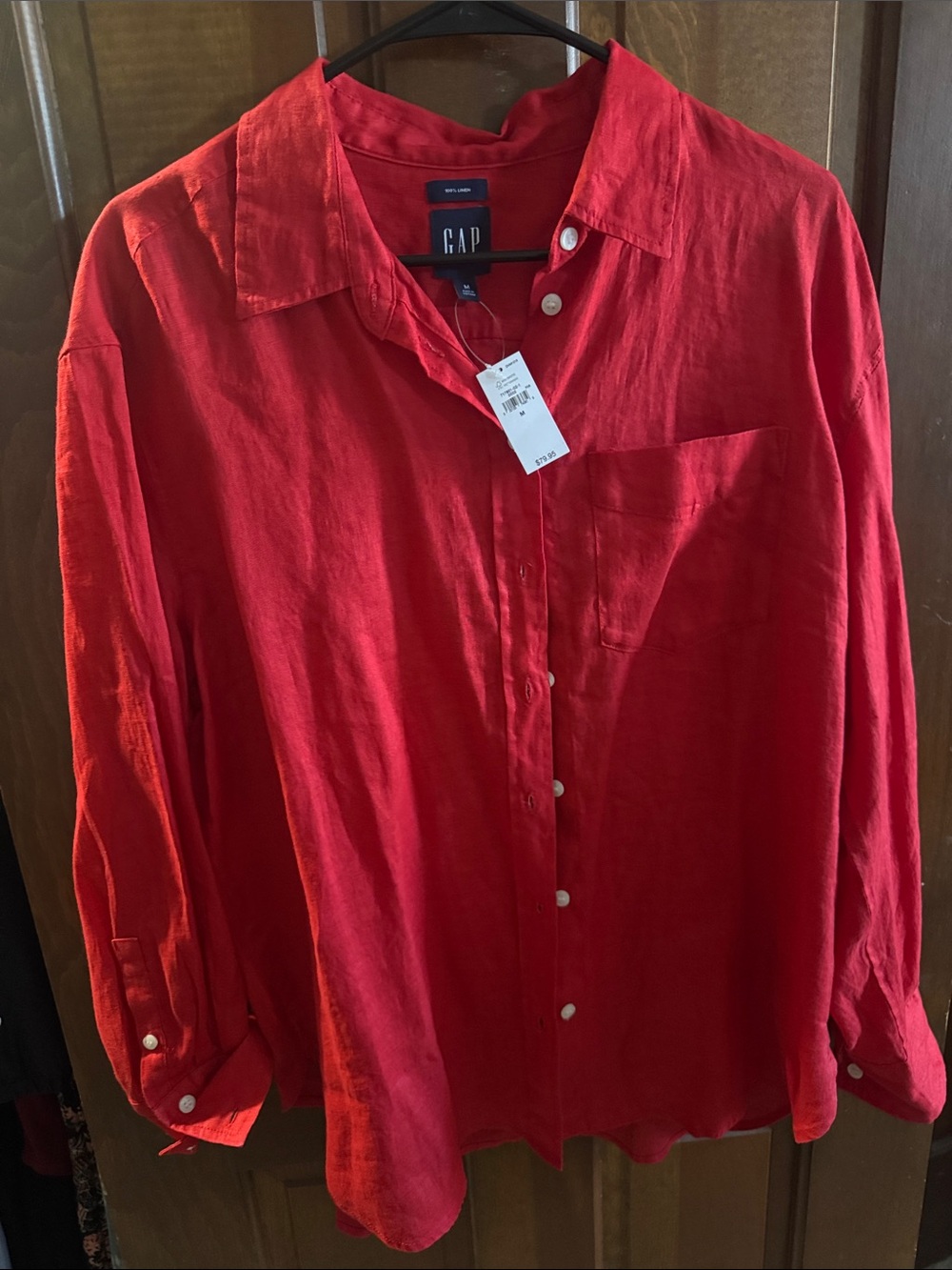GAP Red Women's Button-Down Shirt